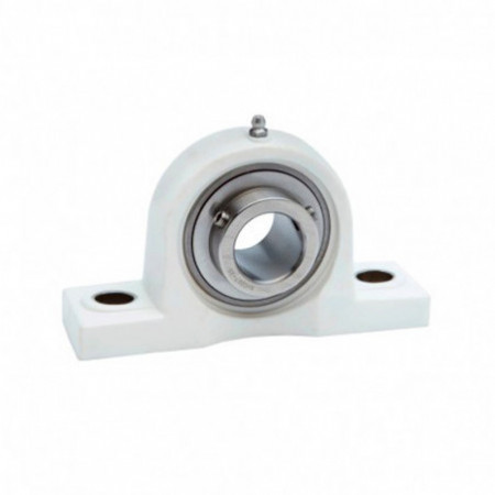 SOPORTE TERMOPLASTICO SNR UCP 205 BLANCO + ROD INOX MUCPPL 205