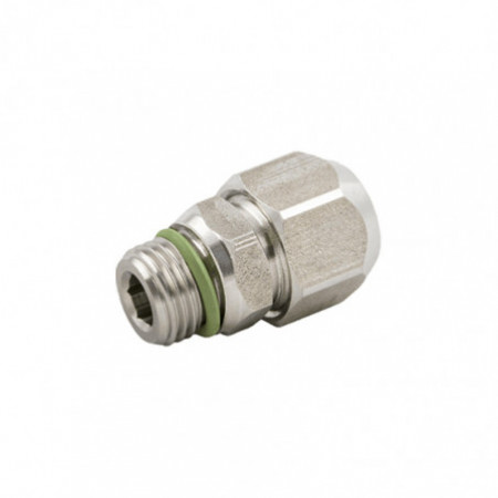 RACOR INOX RECTO MACHO CILINDRICO CON TORICA 8/6 X 1/4 RAPIDO