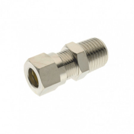 RACOR RECTO COMPRESION LATON NIQ TUBO EXT 8X1/8