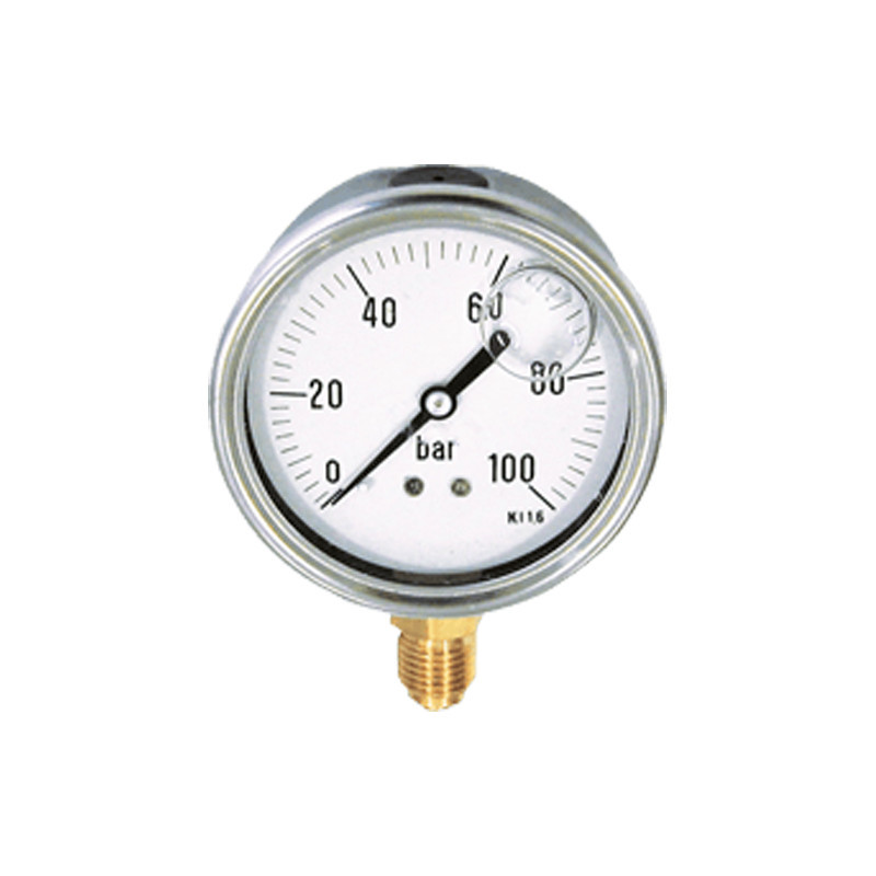 MANOMETRO RADIAL GLICERINA 1/4 0-16 BAR CAJA INOX AIGNEP