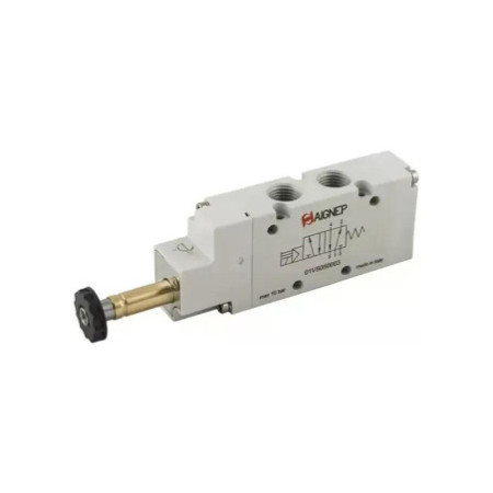 VALVULA AIGNEP MONOESTABLE 5/3 VIAS 1/8 C/RETORNO POR MUELLE O.C ACC.ELECTRONEUMATICO