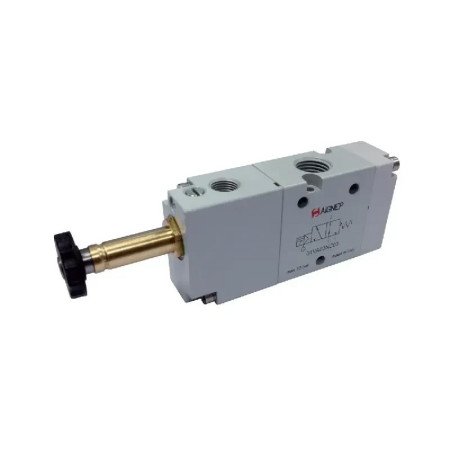 VALVULA AIGNEP MONOESTABLE 5/2 VIAS 1/4 C/RETORNO POR MUELLE ACC.ELECTRONEUMATICO ASISTIDA